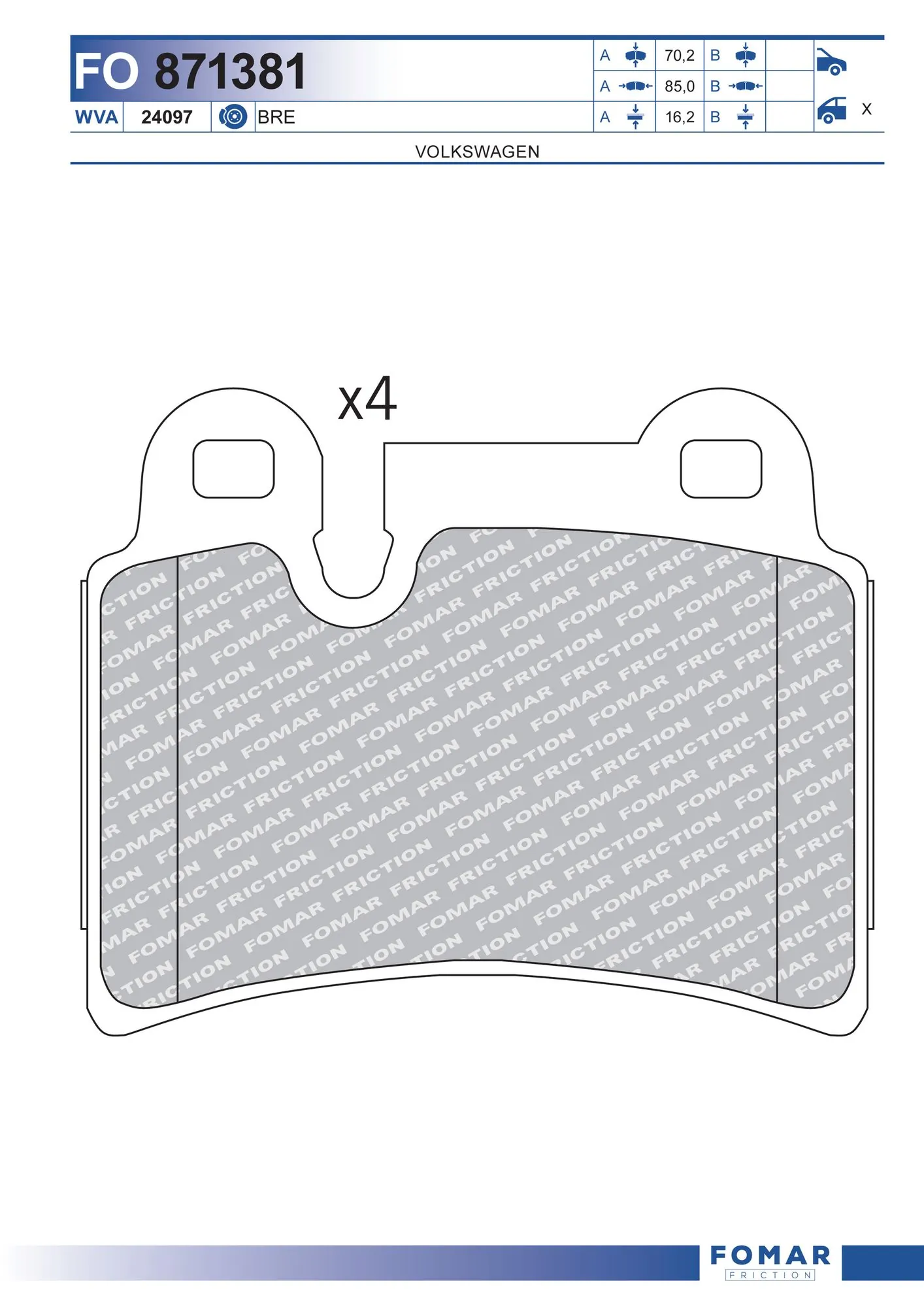 Brake Pad Set, disc brake